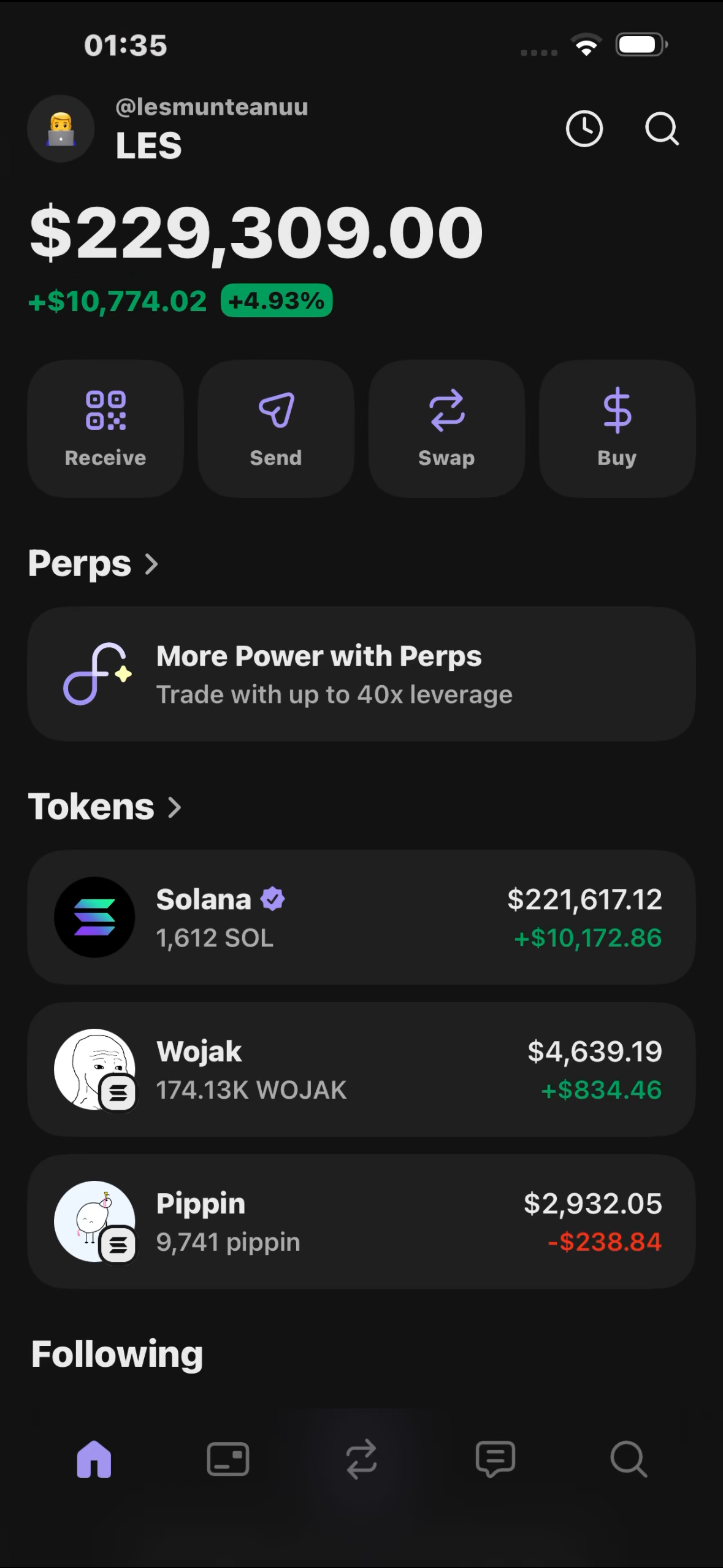 Balanță de portofel crypto de 229.309 dolari, majoritar Solana